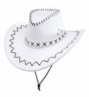 White Cowboy Hat Stitched Suedelook