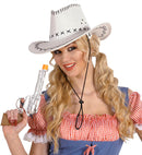 White Cowboy Hat Stitched Suedelook