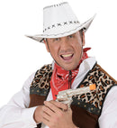 White Cowboy Hat Stitched Suedelook