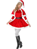 Miss Santa Costume Red Dress Cape Hat Belt 4