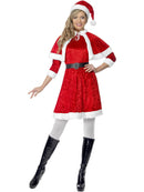 Miss Santa Costume Red Dress Cape Hat Belt 1