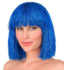 Blue Glitzy Wig In Box