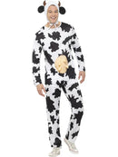 Cow Costume Adult Jumpsuit with Udders Headpiece 1