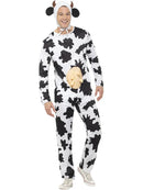 Cow Costume Adult Jumpsuit with Udders Headpiece 1