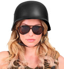 Black Military Helmet Hard Plastic - Adult Size