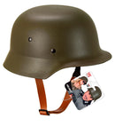 Green Military Helmet Hard Plastic - Adult Size