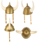 Viking Spiked Helmet With Plaits Hard Plastic - Adult Size