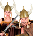 Viking Spiked Helmet With Plaits Hard Plastic - Adult Size