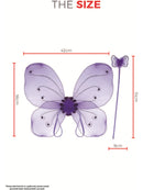Butterfly Wings and Wand Kids Purple Fantasy Costume Set 3