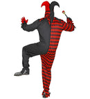 Evil Harlequin  Jumpsuit, Hooded Mask With Hat 