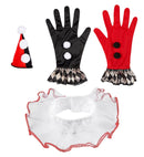 Evil Harlequin  Mini Hat, Ruff, Gloves 