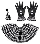 Harlequin  Mini Hat, Collar, Gloves 