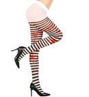 Bloody Black & White Striped Pantyhose 50 Den