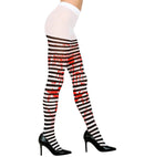 Bloody Black & White Striped Pantyhose 50 Den