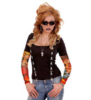 Pair Of Natural Look Skull & Roses Tattoo Sleeves