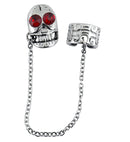 Skull With Red Gem Eyes Earring