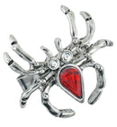 Spider Ring With Red Gem & Strass