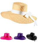 Mayfair Lady Straw Hat With Ribbon 4 Colors Ass.