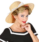 Mayfair Lady Straw Hat With Ribbon 4 Colors Ass.