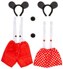 Mouse Dress-Up Set  Ears, Nose, Skirt Or Shorts  3 For Woman & 3 For Man Ass.