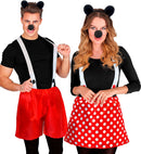 Mouse Dress-Up Set  Ears, Nose, Skirt Or Shorts  3 For Woman & 3 For Man Ass.