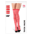 White-Red Striped Over The Knee Socks  Heavy Quality 