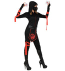 Ninja  Hooded Jumpsuit, Face Mask, Belt, Arm Ties, Leg Tie 
