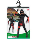 Ninja  Hooded Jumpsuit, Face Mask, Belt, Arm Ties, Leg Tie 
