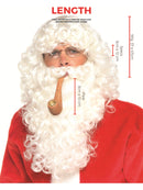 Santa Dress Up Kit Adult White Beard Wig Glasses Pipe 3