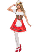 Bavarian Wench Costume Adult Red White Dress with Attached Apron 4
