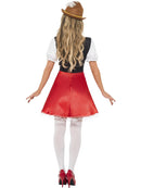 Bavarian Wench Costume Adult Red White Dress with Attached Apron 3