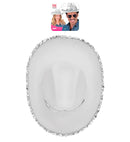 White Party Cowgirl Hat With Tiara