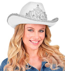 White Party Cowgirl Hat With Tiara