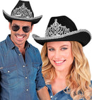 Black Party Cowgirl Hat With Tiara