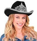 Black Party Cowgirl Hat With Tiara