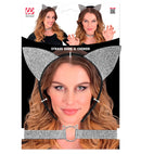 Cat  Ears, Choker  In Velvet & Strass