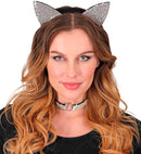Cat  Ears, Choker  In Velvet & Strass
