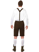 Bavarian Man Costume Adult Brown Lederhosen Shorts With Braces White Top Brown Hat 3