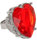 Red Gemstone Heart Rings In Display Box