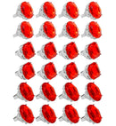 Red Jewel Rings In Display Box - 3 Styles Ass. 