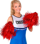 Set Of 2 Metallic Red Pom Poms