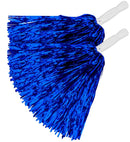 Set Of 2 Metallic Blue Pom Poms