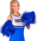 Set Of 2 Metallic Blue Pom Poms
