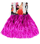 Set Of 2 Metallic Pink Pom Poms