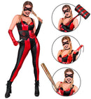 Evil Harlequin  Jumpsuit, Choker, Eyemask, Fingerless Gloves, Knife 
