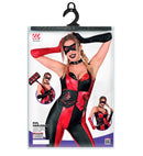 Evil Harlequin  Jumpsuit, Choker, Eyemask, Fingerless Gloves, Knife 