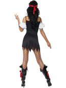 Pirate Costume Adult Red White Dress Sleeves Eye Patch and Headscarf 3