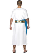 Roman Senator Costume Adult White Blue Robe Belt Headpiece 3