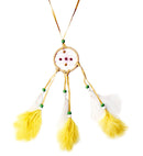 Feathered Dreamcatcher Necklace 6 Colors Ass.