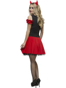 Wicked Devil Costume Adult Red Black Dress Underskirt and Horns Headband 3